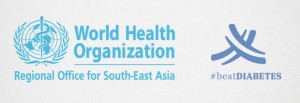 Logo y eslogan utilizado por la OMS en el Día Mundial de la salud: «Beat Diabetes» («Vence a la diabetes»).