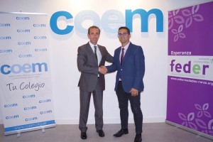 El Dr. Antonio Montero y Juan Carrión, presidentes del COEM y FEDER, respectivamente.