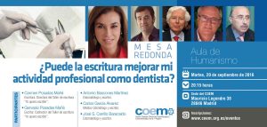 La escritura será protagonista en el COEM el 20 de septiembre.