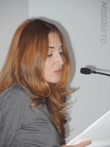 América Valenzuela en un momento de su charla.