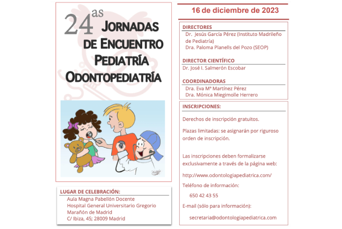 Expertos en Pediatría y Odontopediatría se reúnen en las 24ª edición de las Jornadas de Pediatría-Odontopediatría