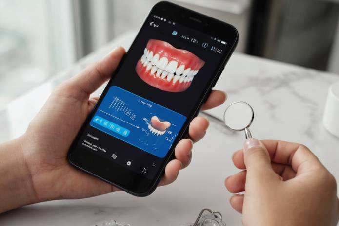 odontologo usando software dental